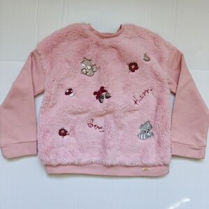 Girls pink fluffy sweatshirt